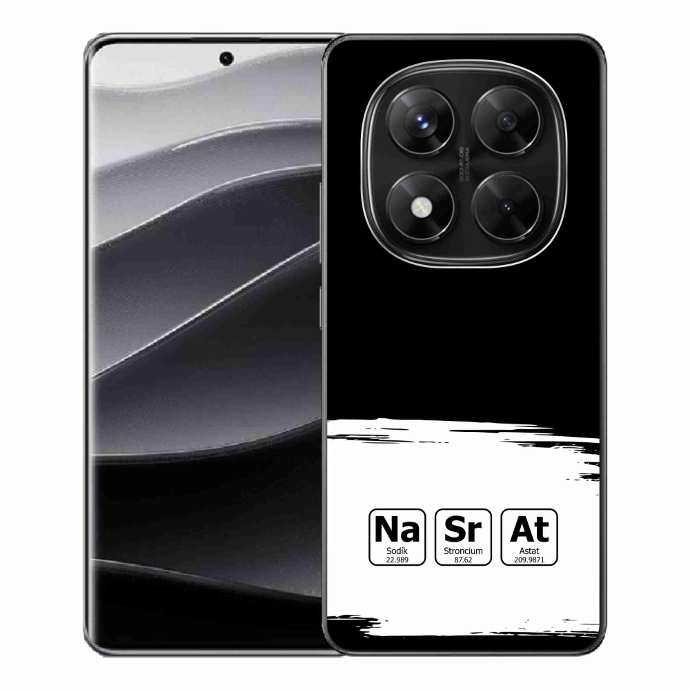 Gél borító mmCase a Xiaomi Redmi Note 14 Pro 5G/Poco X7 5G számára - kémiai elemek fehér és fekete háttérrel