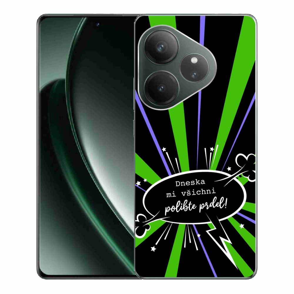 Gél borító mmCase a Realme GT 6 5G/GT 6T 5G számára - vicces szöveg 15 fekete háttérrel