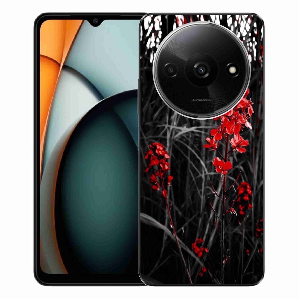 Gél borító mmCase a Xiaomi Redmi A3-hoz - piros növény