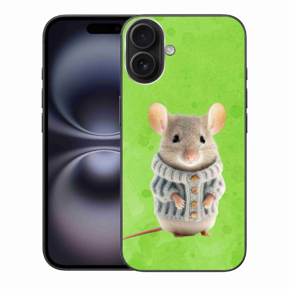 Gél borítás mmCase iPhone 16 Plus készülékhez - egér pulóverben