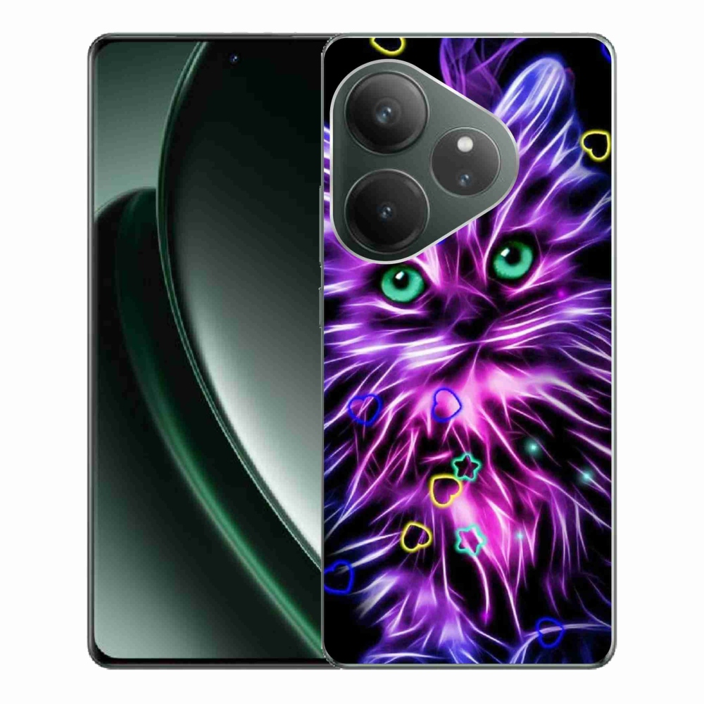 Gél borítás mmCase a Realme GT 6 5G/GT 6T 5G számára - absztrakt macska