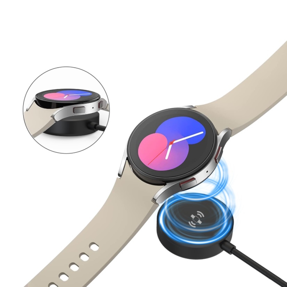 Swissten mágneses kábel Samsung Galaxy Watch-hoz, USB-C 1,2 m - fekete