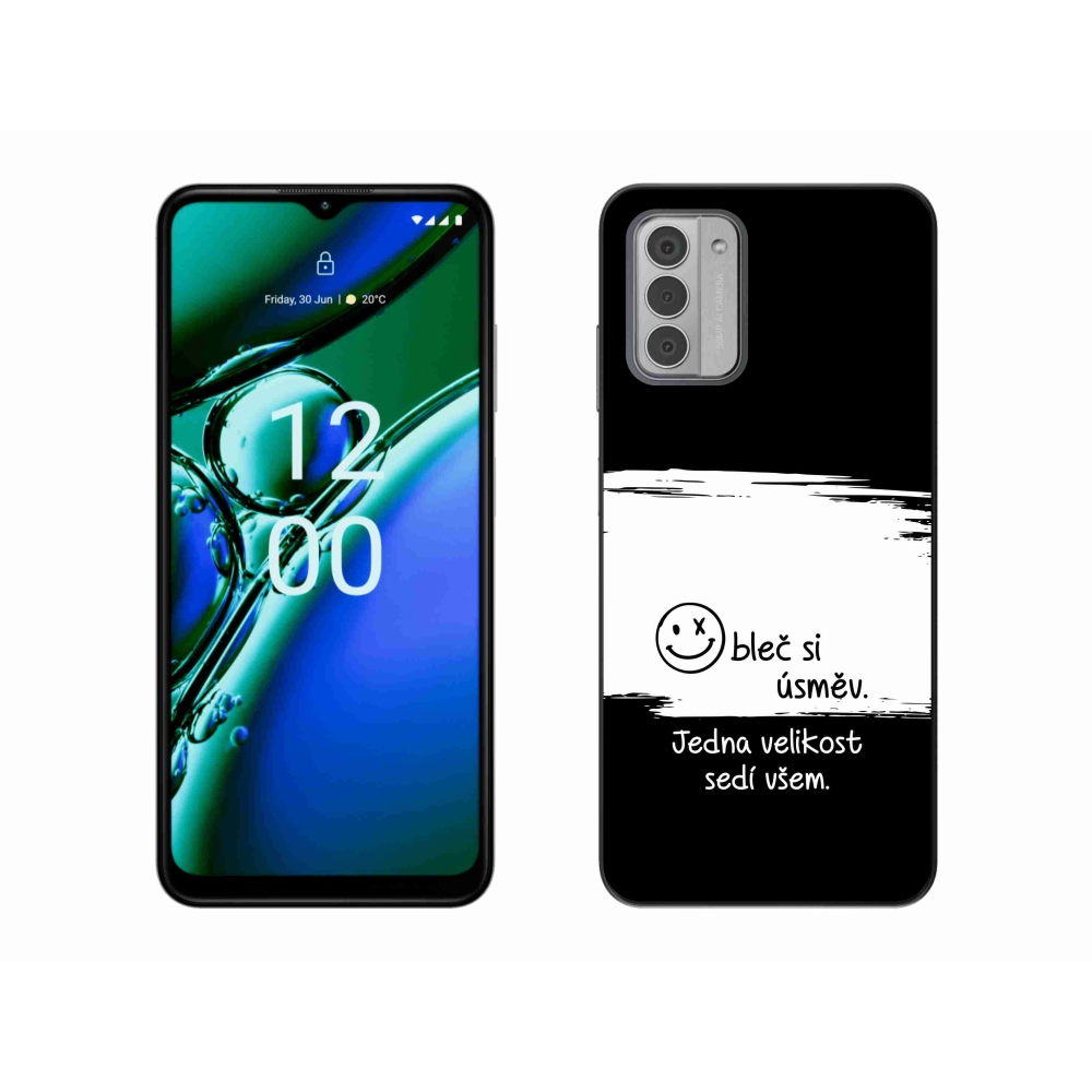 Zselés borító mmCase a Nokia G42 készülékhez - vicces szöveg 8 fekete-fehér háttérrel