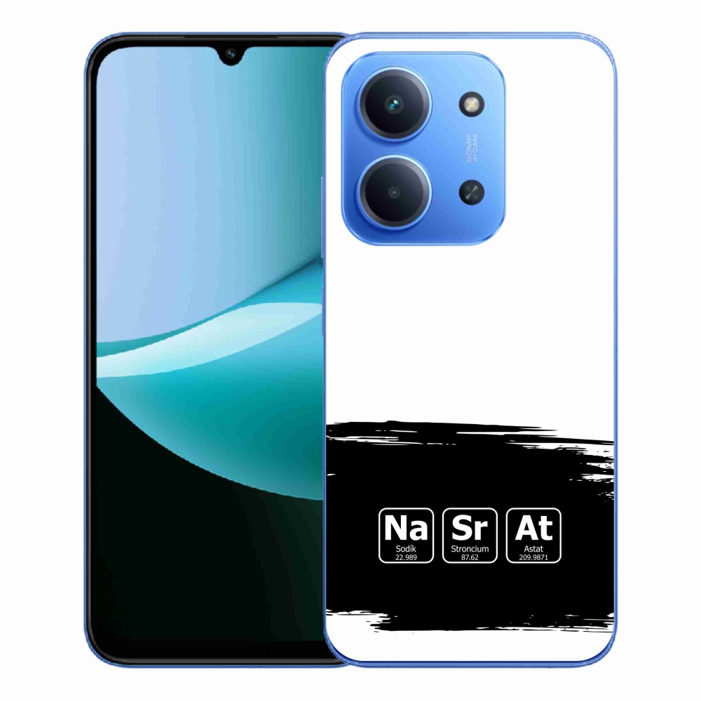Gél borító mmCase a Xiaomi Redmi 15C 4G/5G (173mm) - kémiai elemek fekete és fehér háttérrel