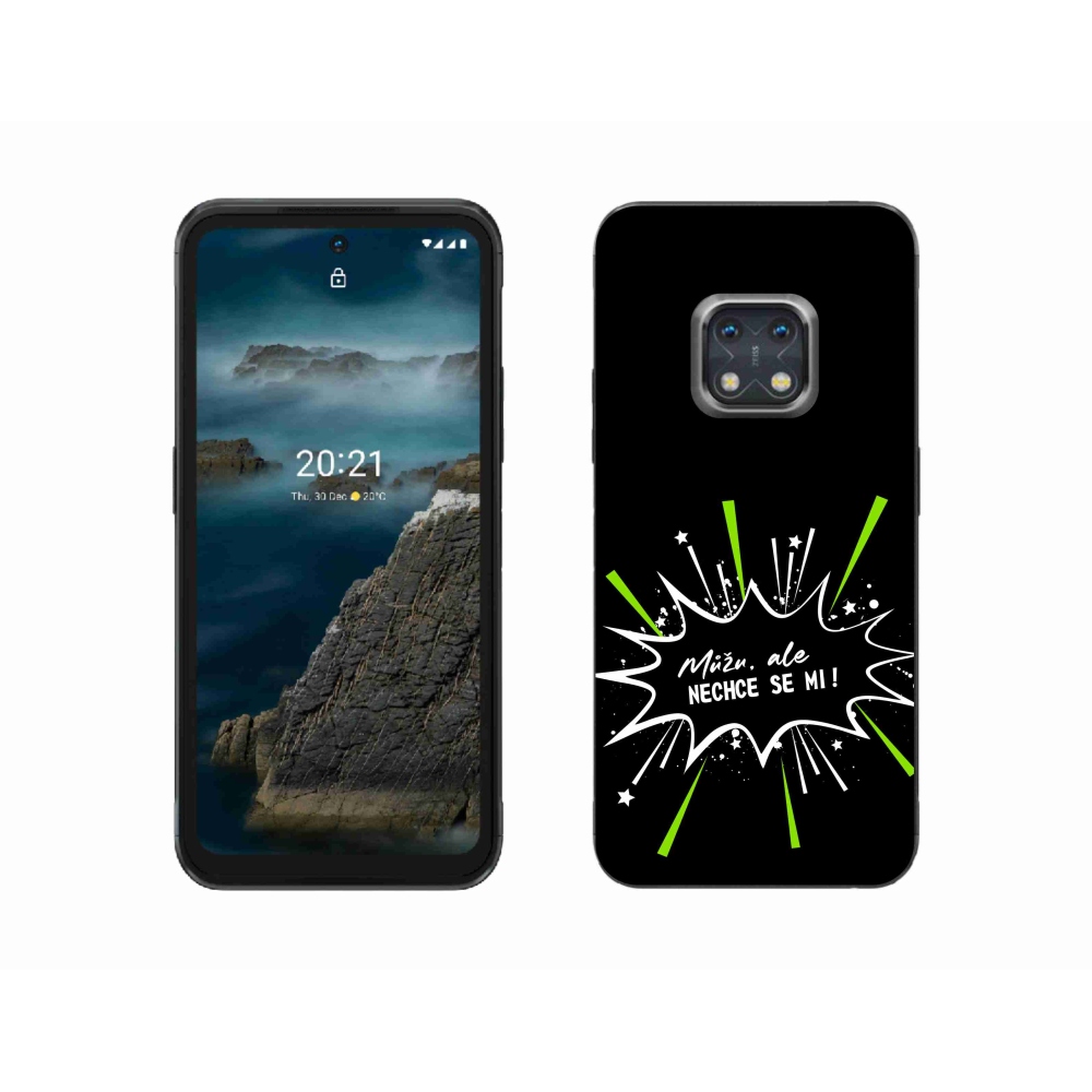 Zselés borító mmCase a Nokia XR20 készülékhez - vicces szöveg 11 fekete háttér