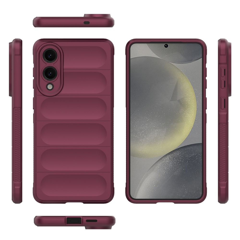 Rugg tartós zselés tok Samsung Galaxy S25 Edge készülékhez - bordó színben