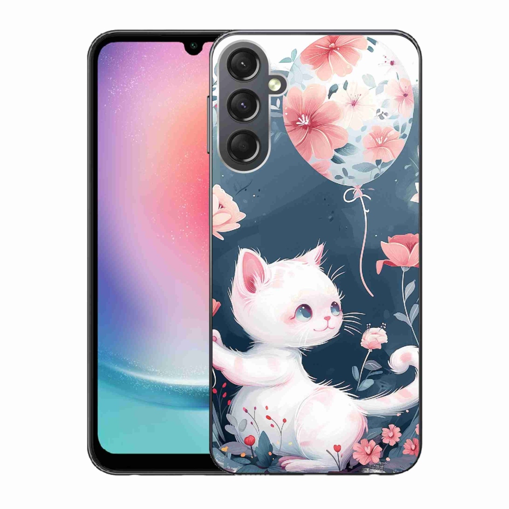 Gél borítás mmCase Samsung Galaxy A24 készülékhez - cica lufival