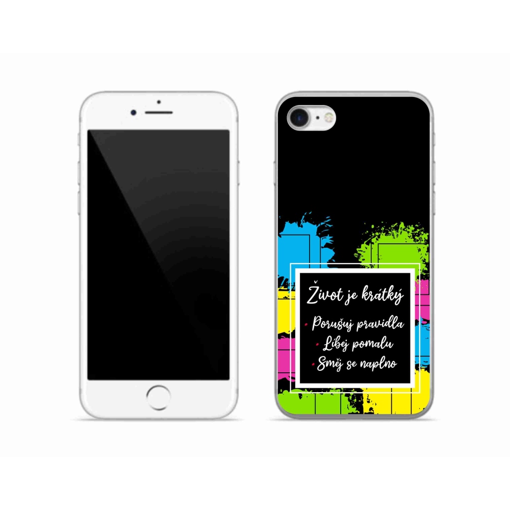 Zselés borítás mmCase iPhone SE (2022) - idézet 5 fekete háttér