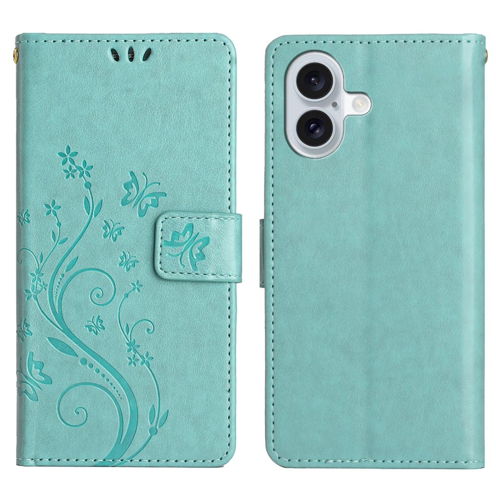 Virágok könyvtáska iPhone 17 készülékhez - teal