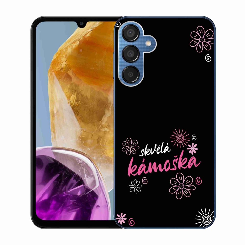 Gél borító mmCase Samsung Galaxy M15 5G - nagyszerű haver fekete háttérrel