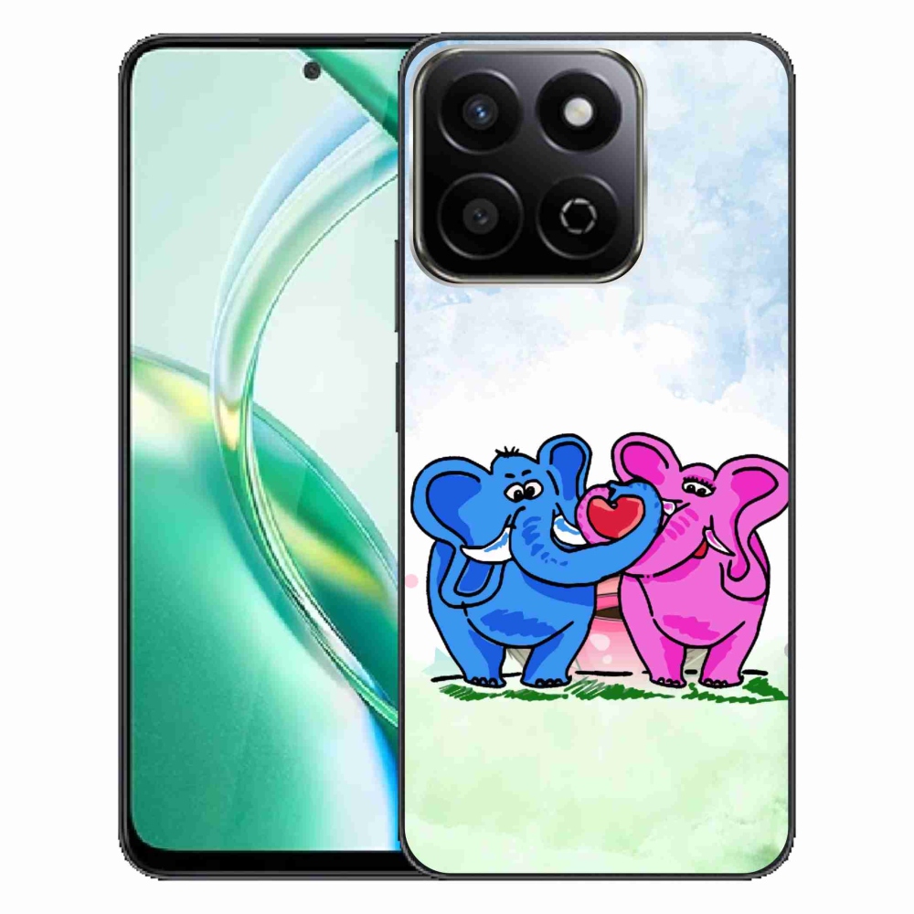 Zselés borítás mmCase a Honor 200 Smart 5G számára - szerelmes elefántok