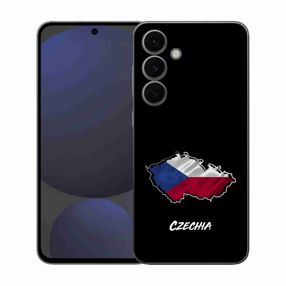 Zselés borítás mmCase Samsung Galaxy S25 FE - Csehország fekete háttérrel