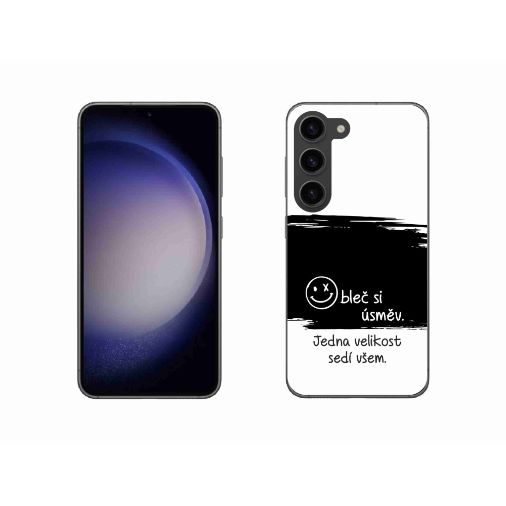 Gél borító mmCase Samsung Galaxy S23 5G - vicces szöveg 8 fekete és fehér háttérrel