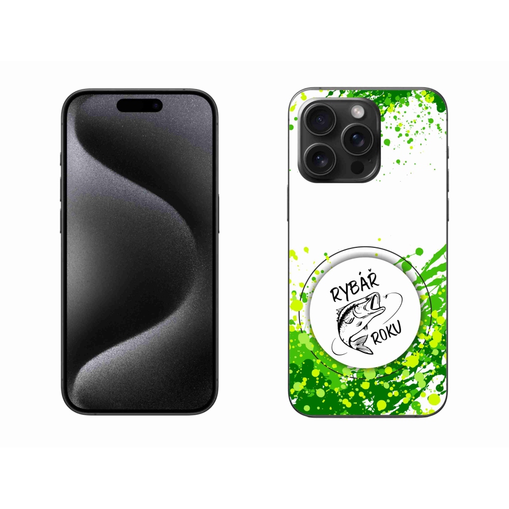 Gél borítás mmCase iPhone 15 Pro Max készülékhez - Az év halászának fehér háttere