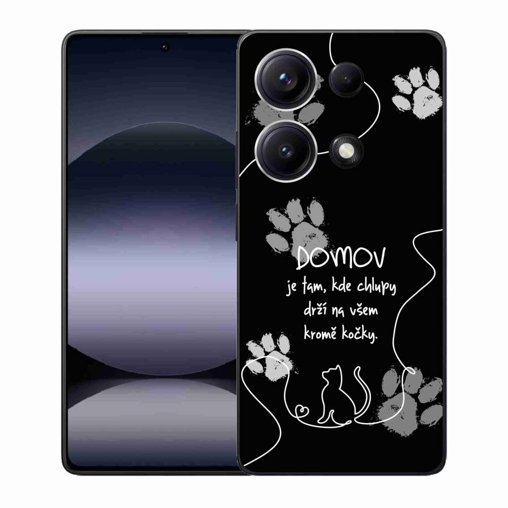 Gél borító mmCase a Xiaomi Redmi Note 14S-hez - macska motívum fekete háttérrel