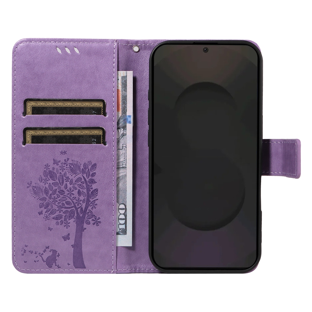 Fák könyve tok Samsung Galaxy S25 FE - világos lila
