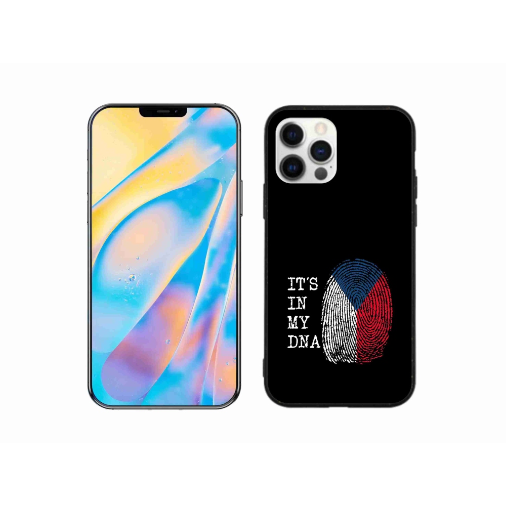 Zselés borítás mmCase iPhone 12 Pro készülékhez - zászlós ujjlenyomat fekete háttérrel