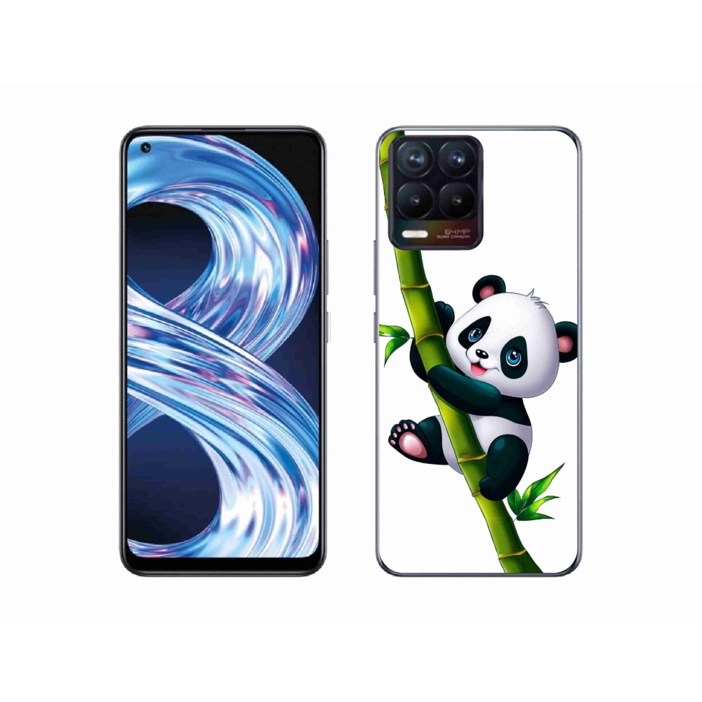 Gél borítás mmCase a Realme 8 4G-hez - panda a bambuszon
