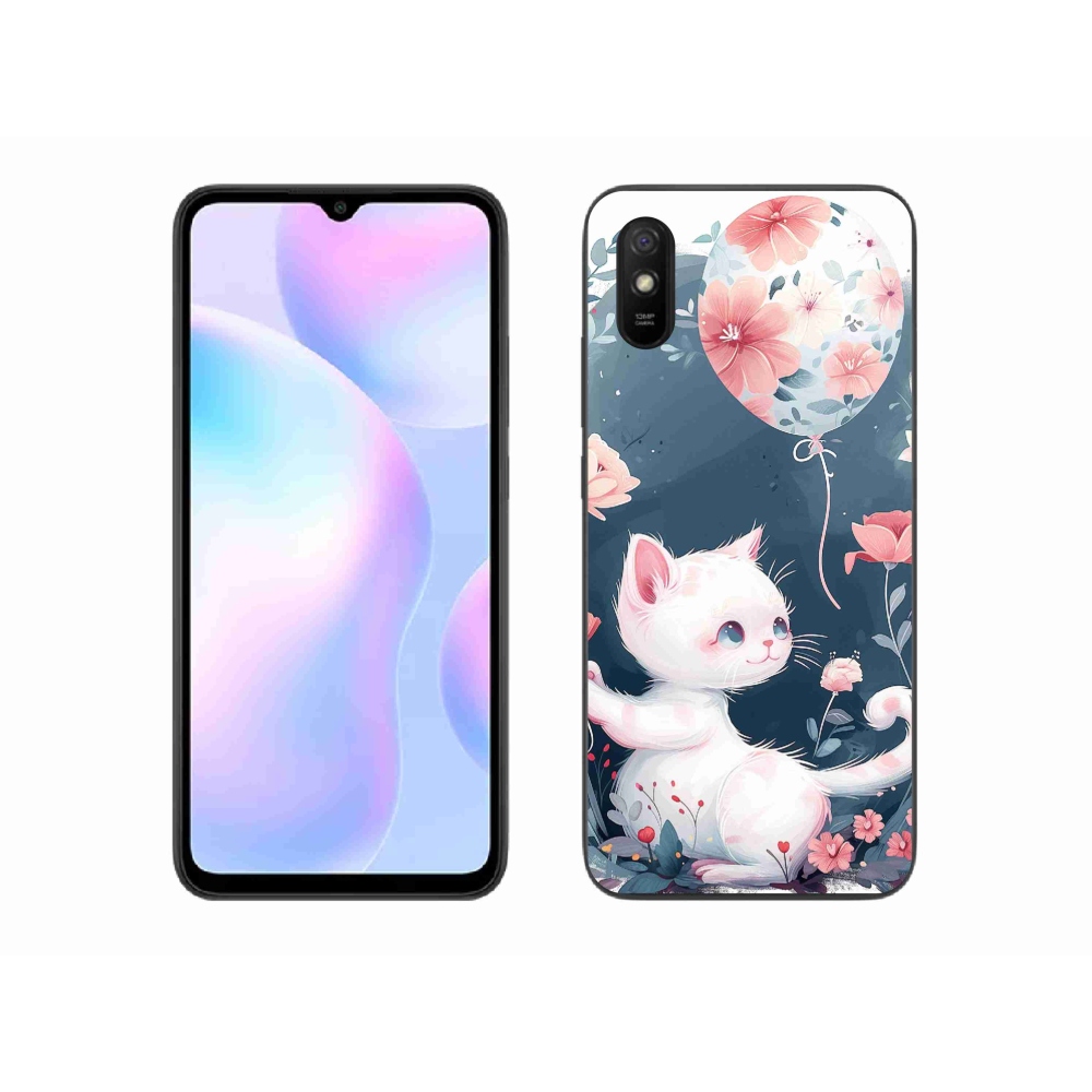 Gél borító mmCase a Xiaomi Redmi 9AT-hoz - cica lufival