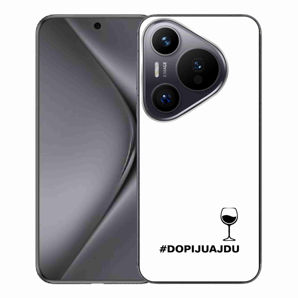 Gél borítás mmCase a Huawei Pura 70 Pro készülékhez - bor motívum fehér háttérrel