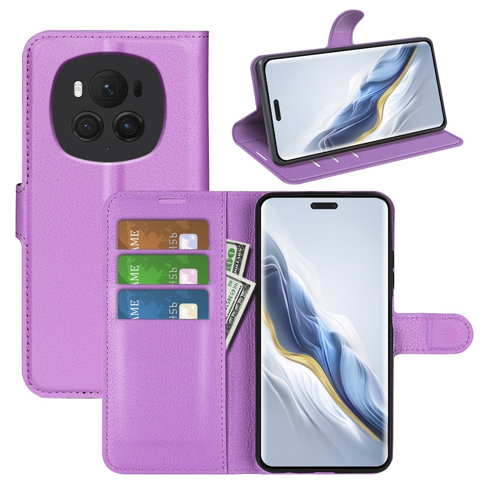 Litchi könyv tok a Honor Magic 6 Pro 5G készülékhez - lila