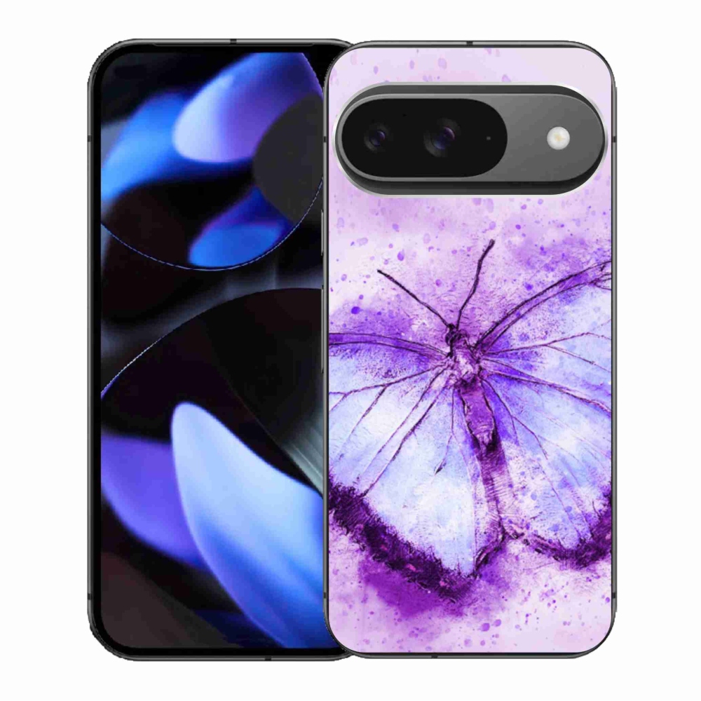 Zselés borítás mmCase a Google Pixel 9/9 Pro készülékhez - lila pillangó