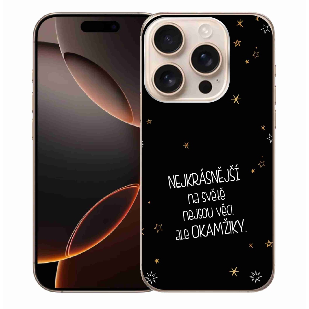 Gél borítás mmCase iPhone 16 Pro Max készülékhez - Idézet 4 fekete háttér