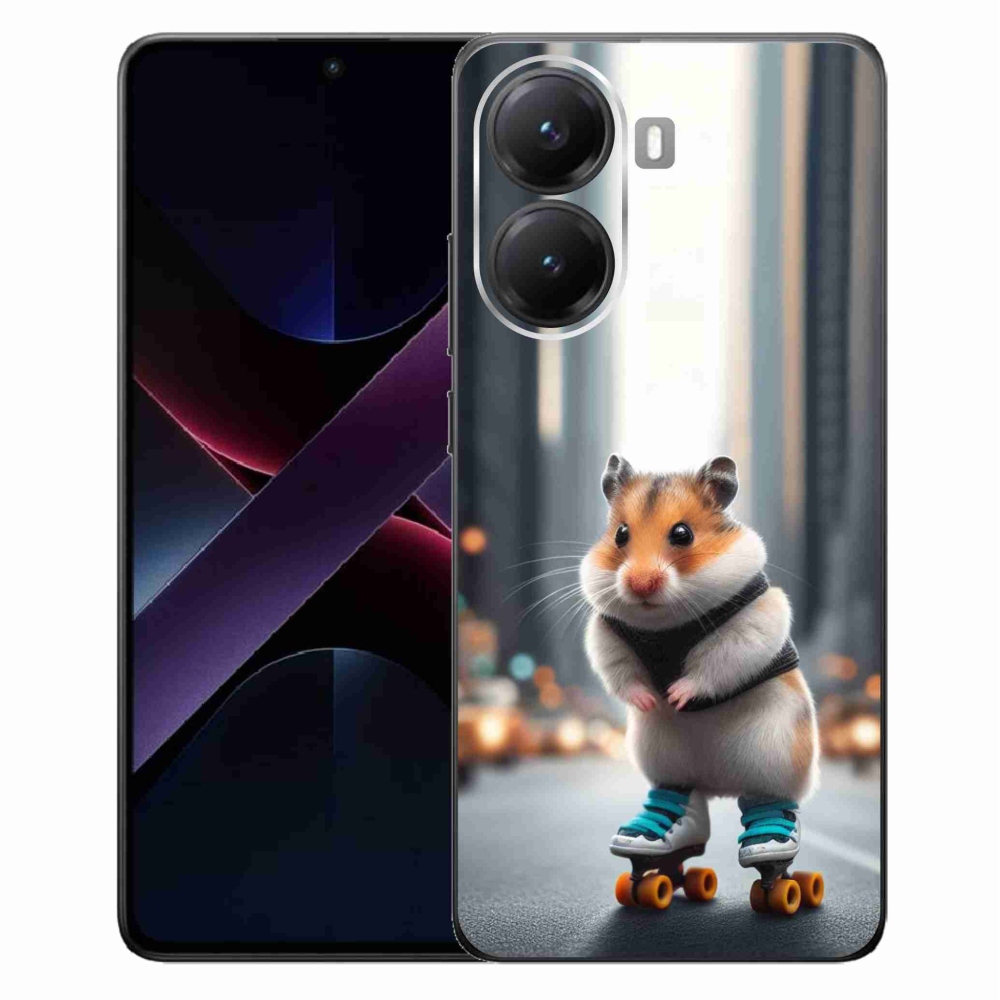 Gél borítás mmCase a Xiaomi Poco X7 Pro 5G számára - hörcsög a korcsolyán