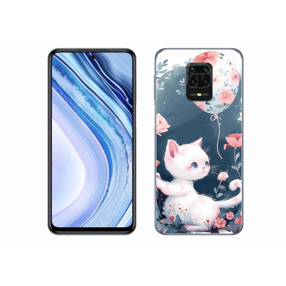 Gél borítás mmCase a Xiaomi Redmi Note 9S-hez - cica lufival