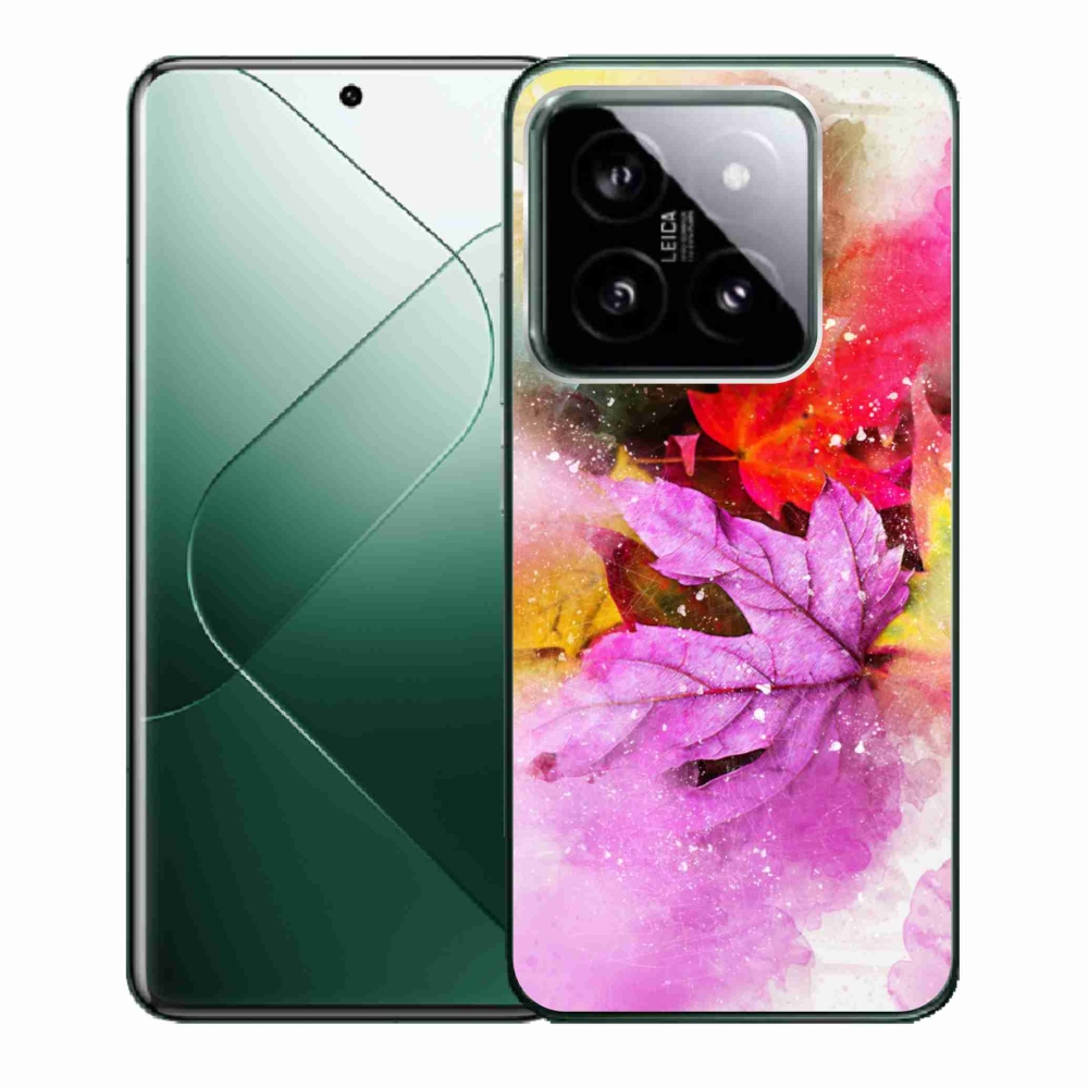 Gél borító mmCase a Xiaomi 14 - színes levelek számára