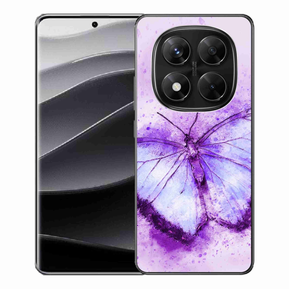 Gél borítás mmCase a Xiaomi Redmi Note 14 Pro 5G/Poco X7 5G számára - lila pillangó