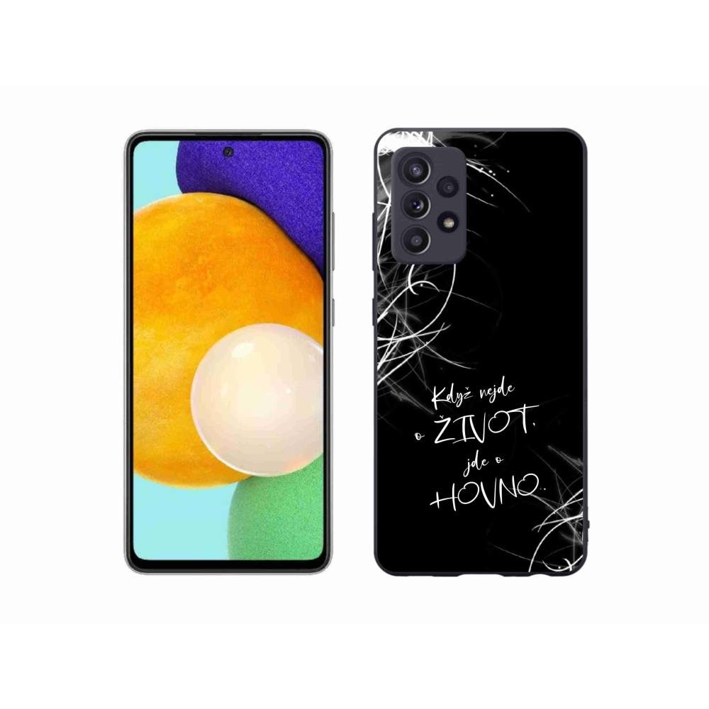 Gél borító mmCase Samsung Galaxy A52/A52 5G - vicces szöveg 16 fekete háttér