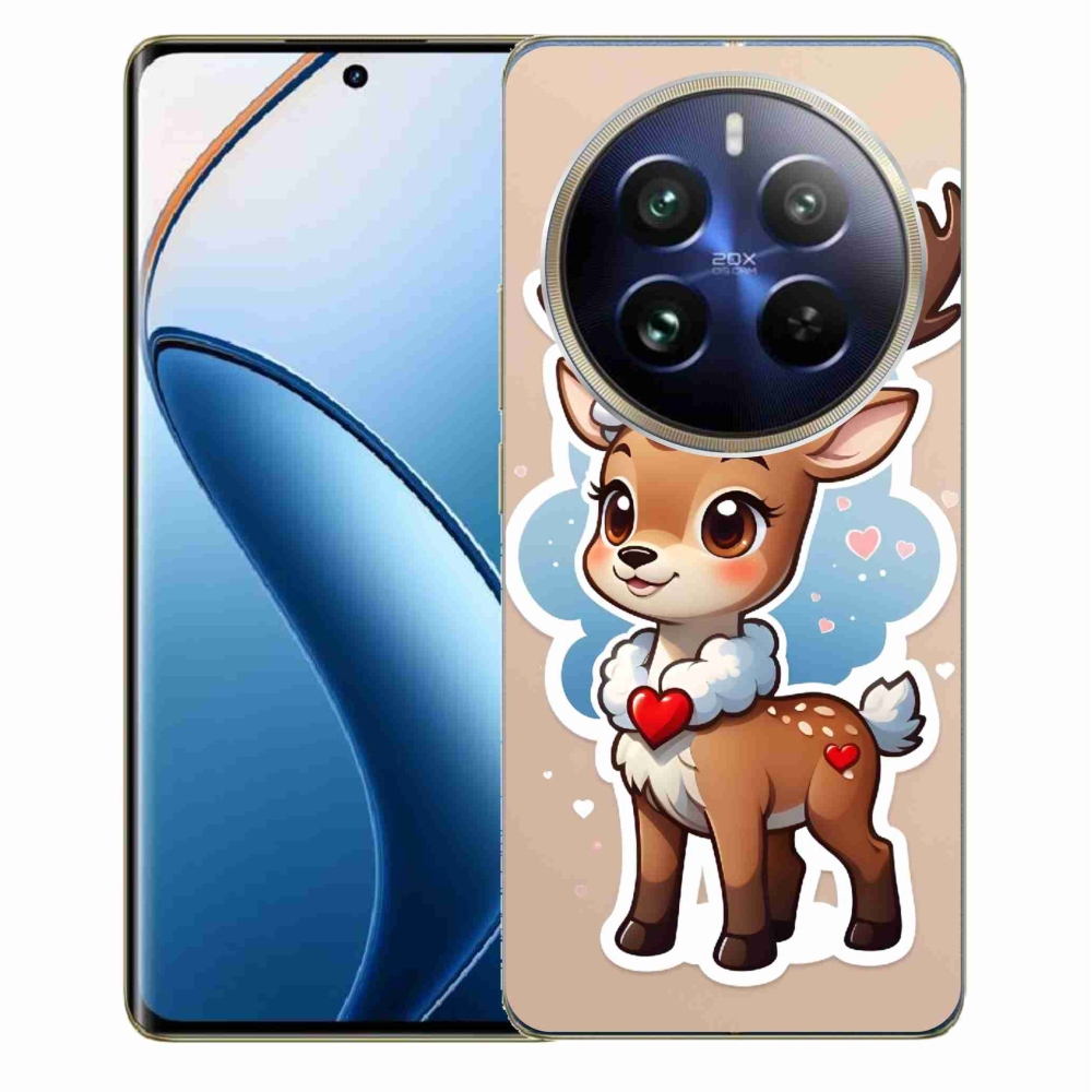 Zselés borítás mmCase a Realme 12 Pro 5G/12 Pro+ 5G számára - rajzfilm rénszarvas
