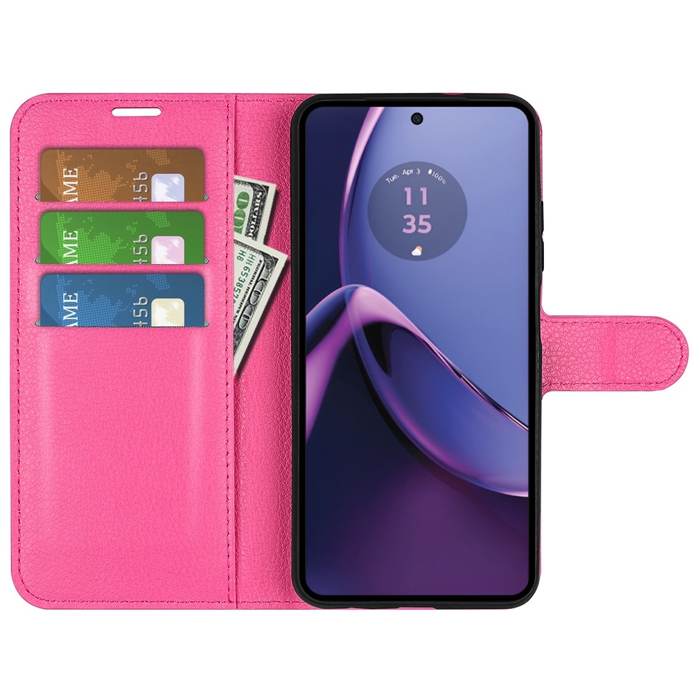 Litchi könyv tok Motorola Moto G84 5G - rózsa