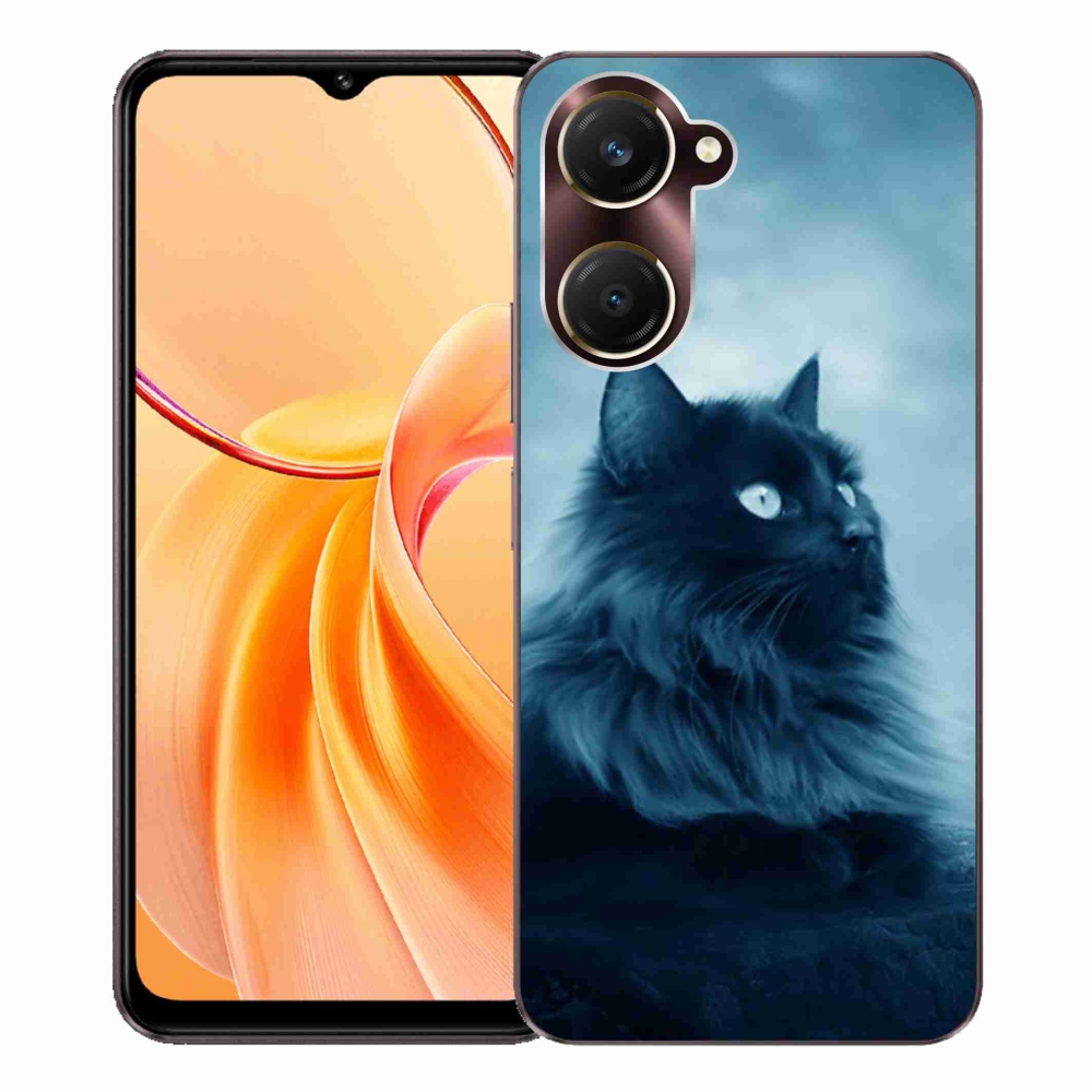 Zselés borítás mmCase a Vivo Y28s 5G-hez - fekete cat 1