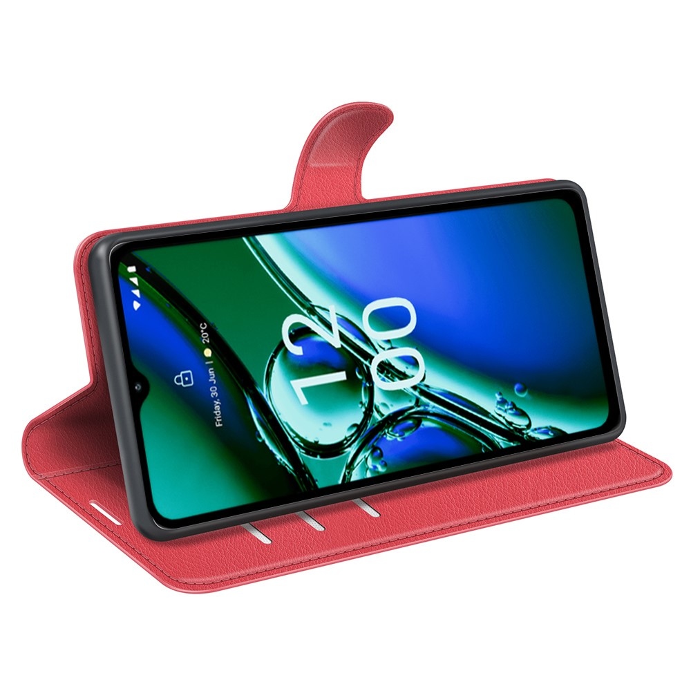 Litchi könyvtáska Nokia G42-hez - piros