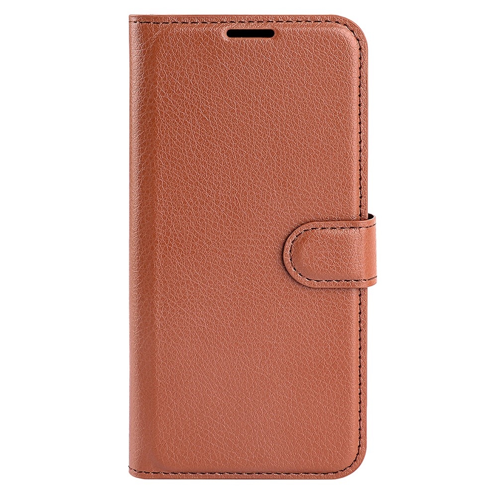 Litchi könyv tok Samsung Galaxy S25 Ultra készülékhez - barna