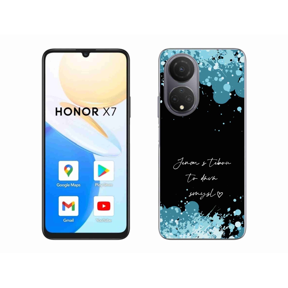 Gél borító mmCase a Honor X7-hez - szerelmes szöveg fekete háttérrel