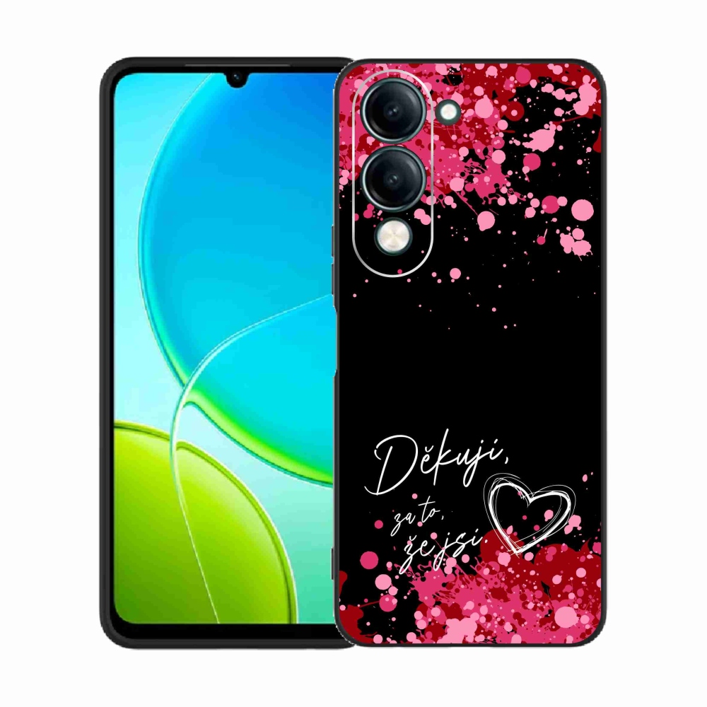Gél borító mmCase a Vivo Y29s 5G-n - szerelem szöveg 2 fekete háttérrel