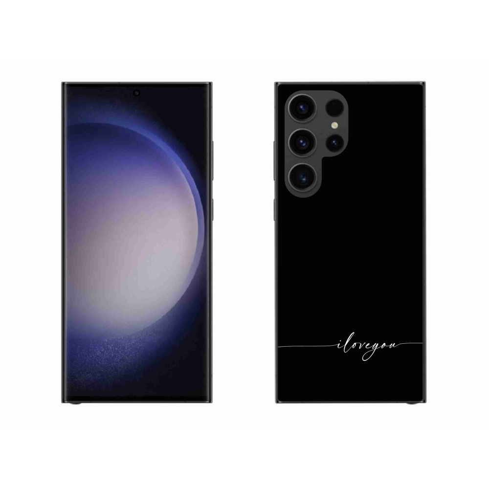 Gél borítás mmCase Samsung Galaxy S23 Ultra 5G - I love you fekete háttérrel