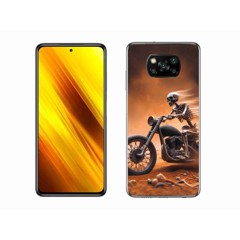 Gél borítás mmCase a Xiaomi Poco X3-hoz - csontváz egy motorkerékpáron
