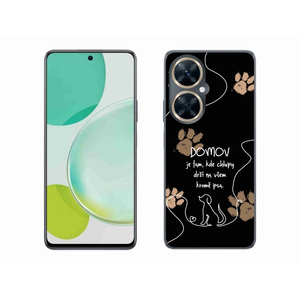 Gél borító mmCase a Huawei Nova 11i készülékhez - kutya motívum fekete háttérrel