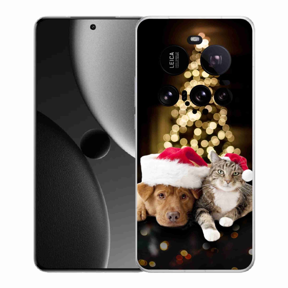 Gél borítás mmCase a Xiaomi 15 Ultra - Karácsonyi kutya és macska