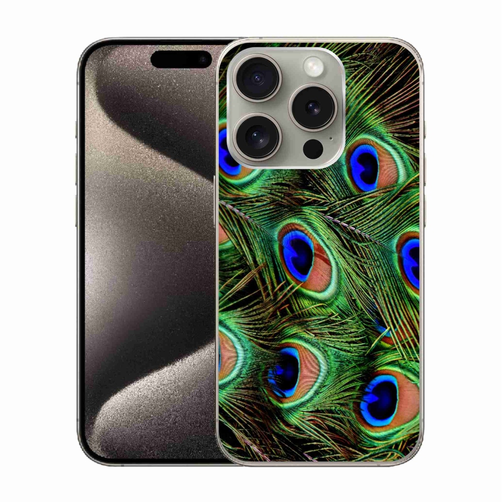 Zselés borítás mmCase iPhone 15 Pro készülékhez - pávatoll