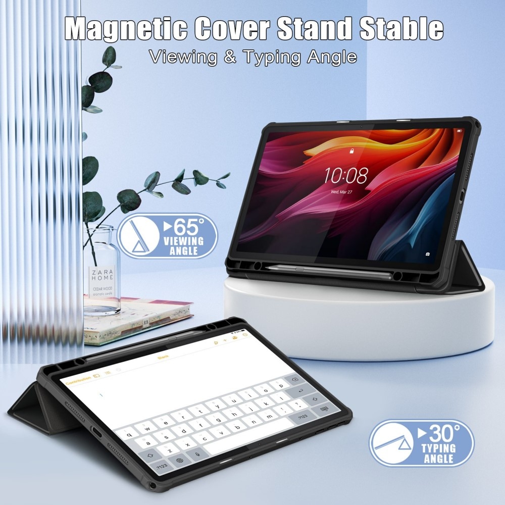 Ügyes záró tok Lenovo Tab K11 Plus táblagéphez - fekete