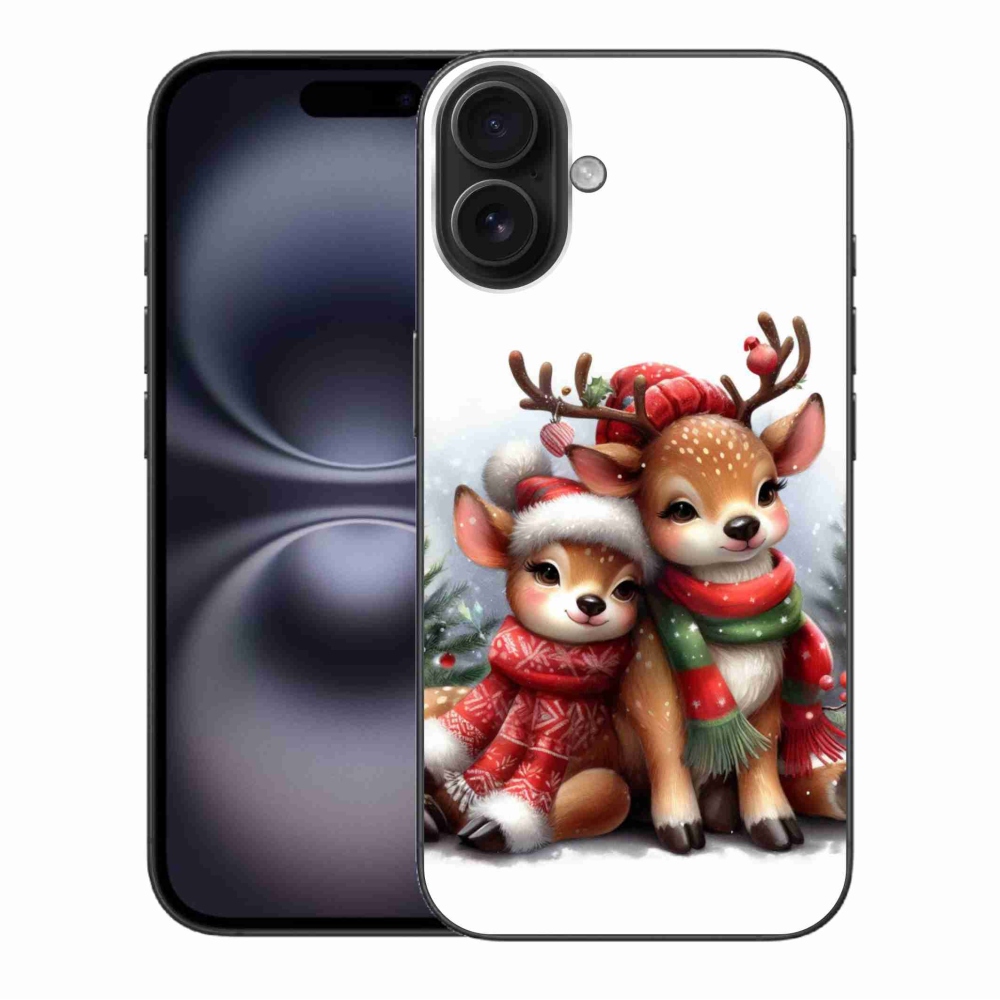 Zselés borítás mmCase iPhone 16 Plus készülékhez - karácsonyi rénszarvas