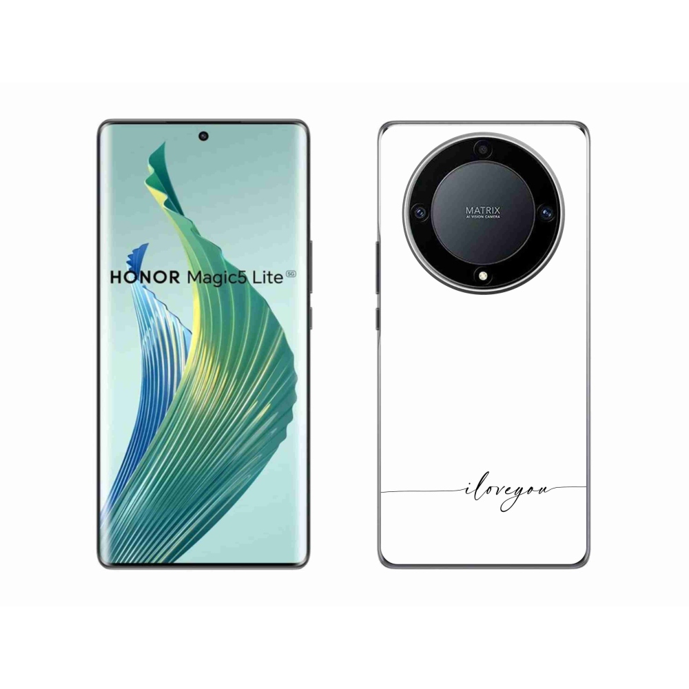 Gél borító mmCase a Honor Magic 5 Lite 5G számára - Szeretlek fehér háttérrel