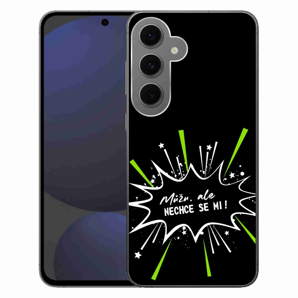 Gél borító mmCase Samsung Galaxy S24 FE - vicces szöveg 11 fekete háttér