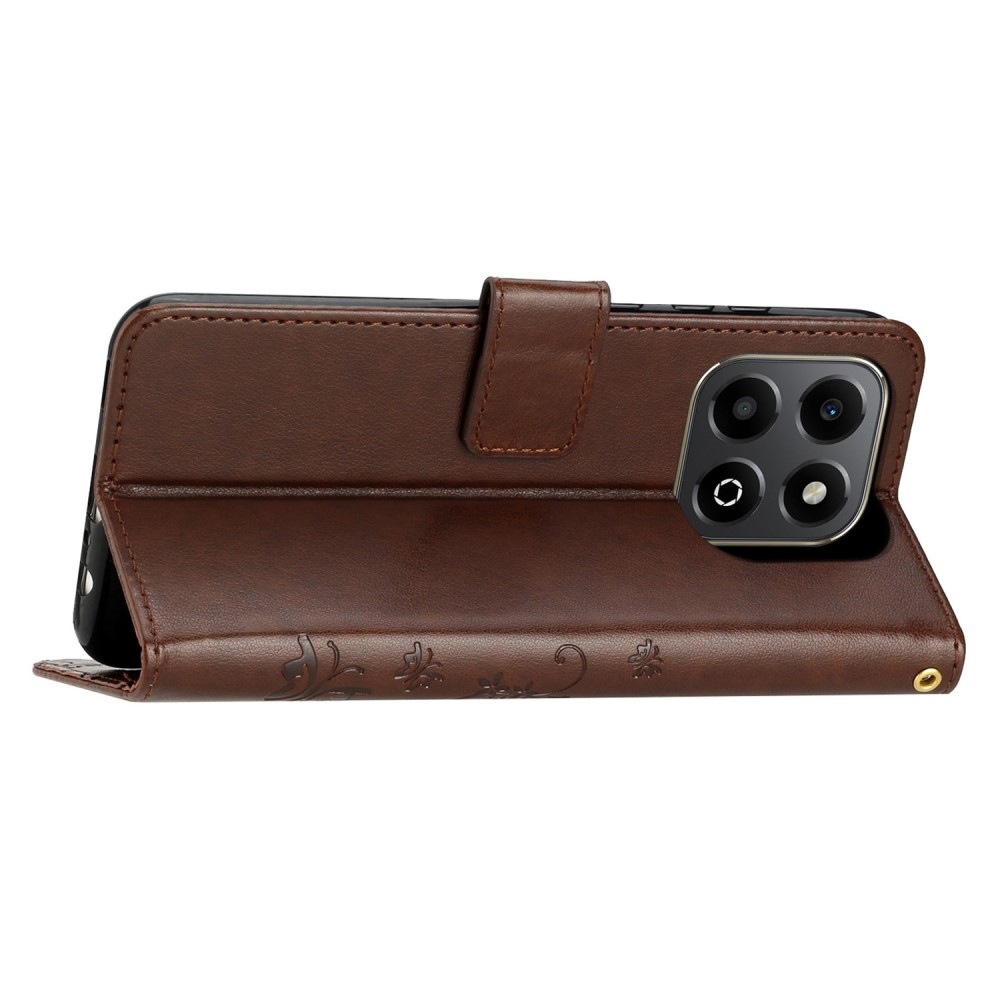 Virágok könyvtáska Honor X6b - barna