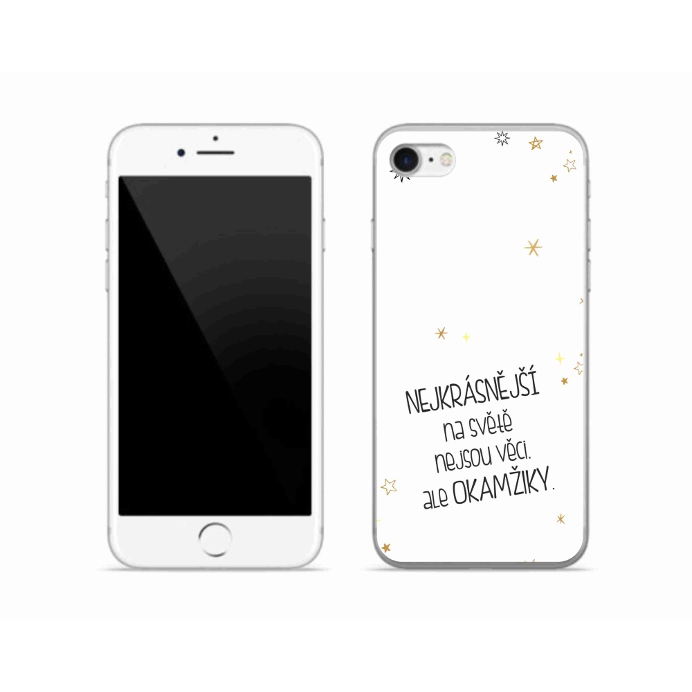 Zselés borítás mmCase iPhone SE (2022) - idézet 4 fehér háttér